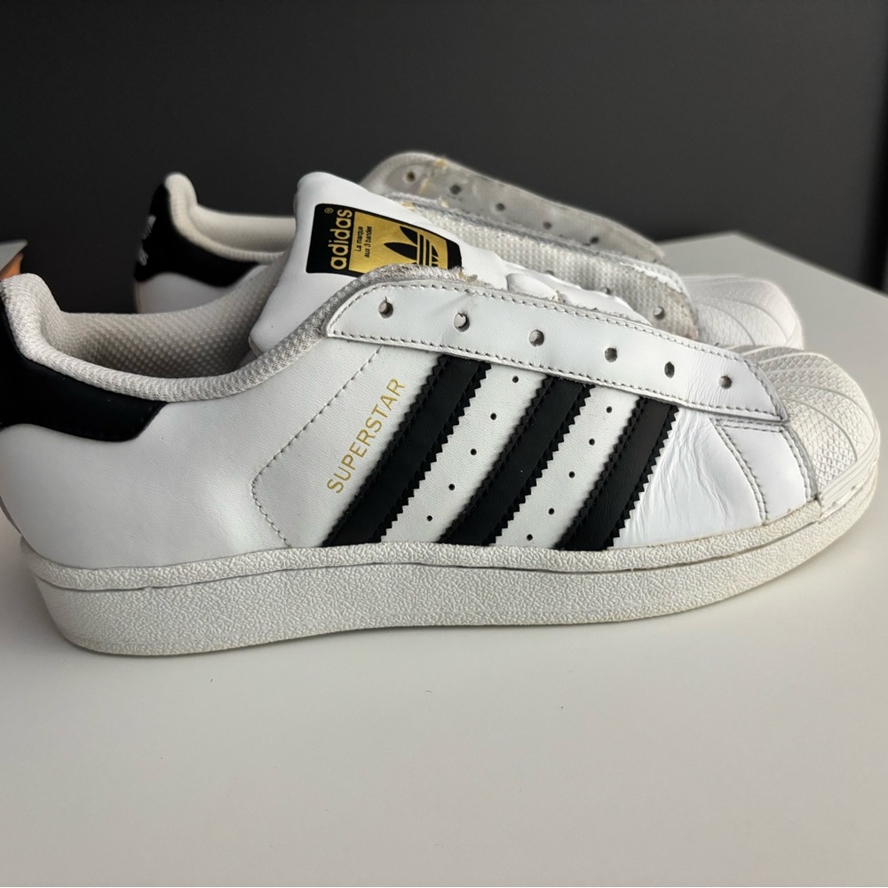 Adidas Superstar White and Black Sneakers